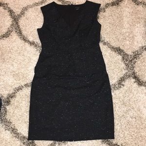 Ann Taylor Black & White Speckled V Neck Dress 4
